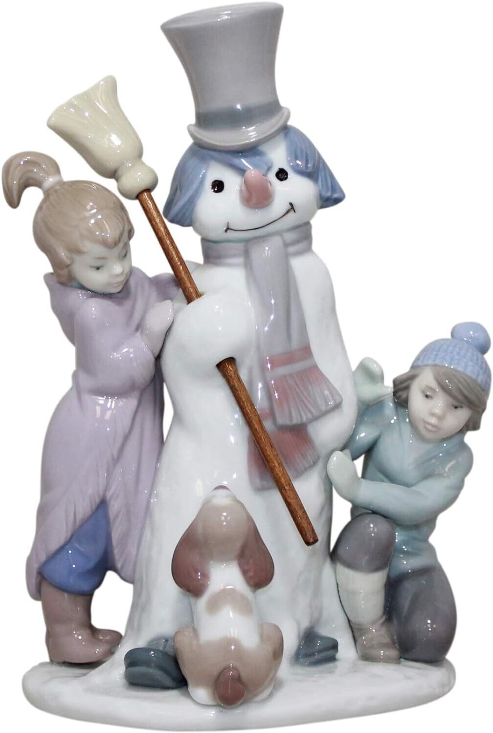 Lladro 5713 Snowman Children w/Box Spain Muneco de nieve Vintage Excellent