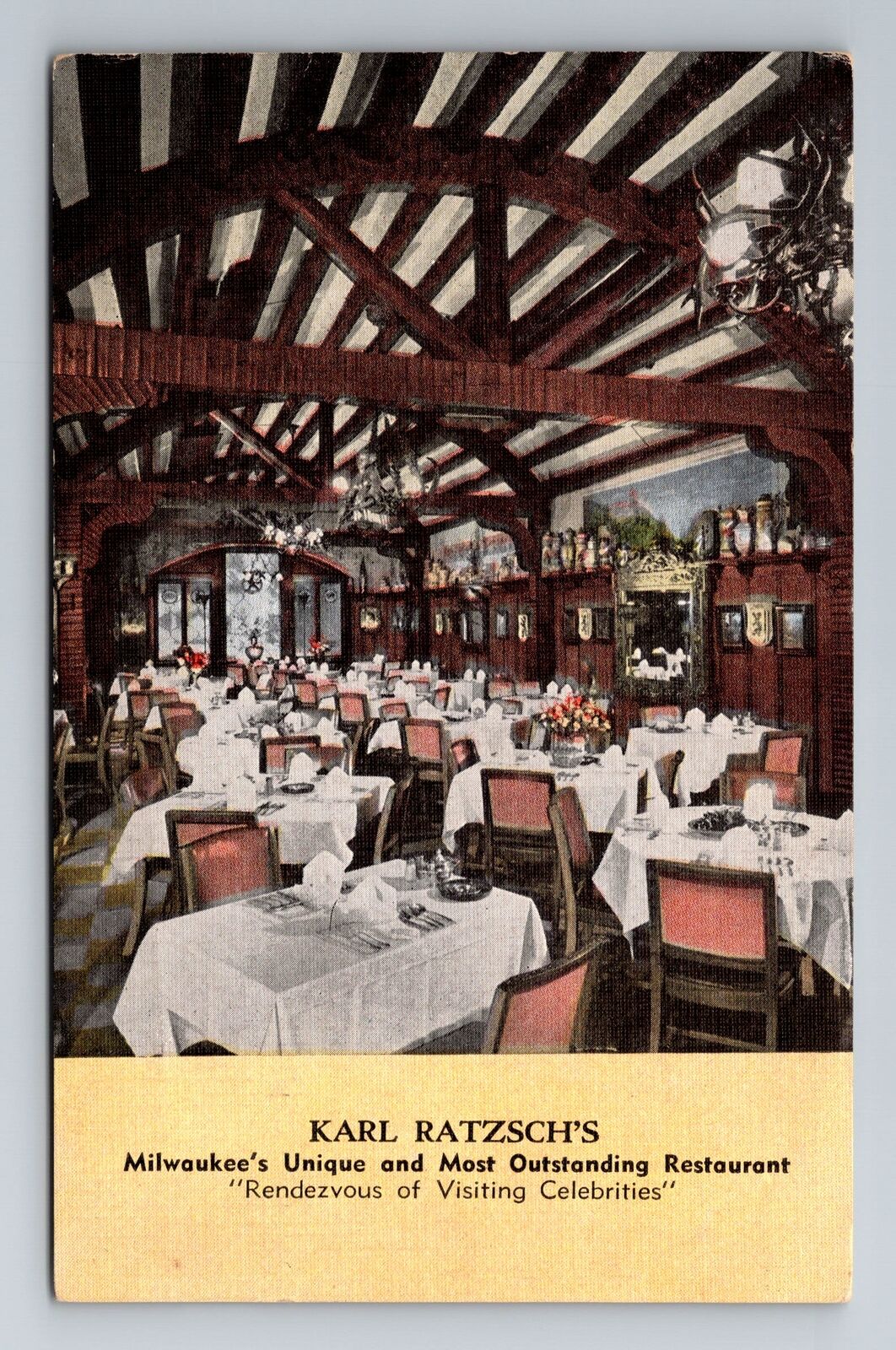 Milwaukee, WI-Wisconsin, Karl Ratzsch\'s Restaurant c1950, Vintage Postcard