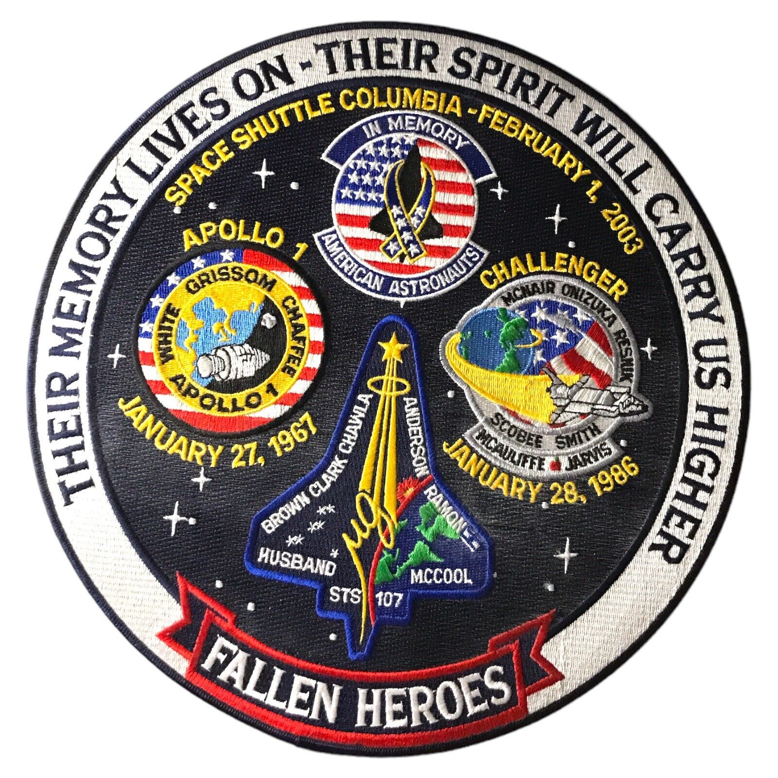 NASA 12” Rare  FALLEN HEROES Commemorative In Memory Astronauts Patch Challenger