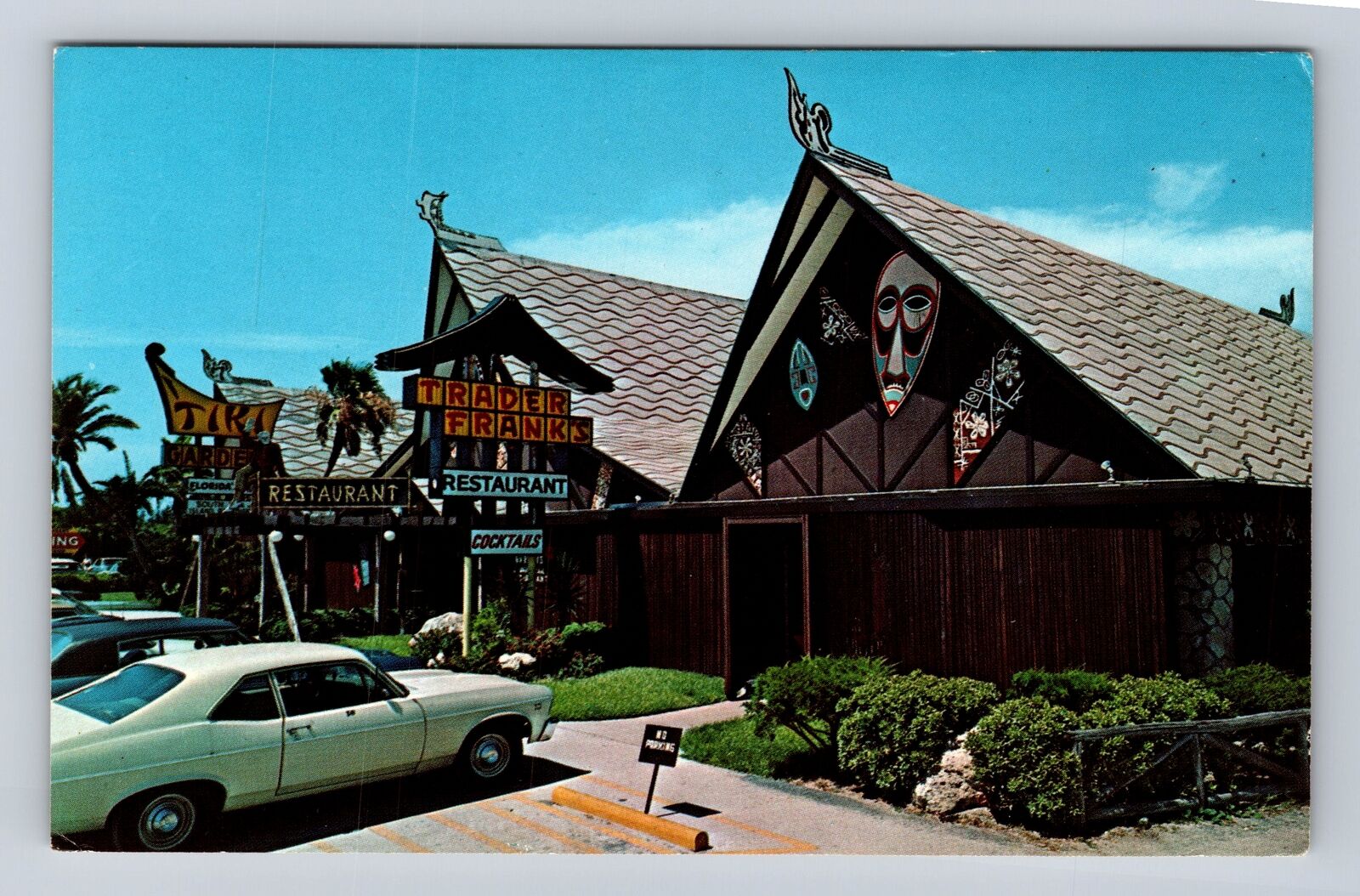 Indian Rocks Beach FL-Florida, Main Entrance, Tiki Gardens, Vintage Postcard