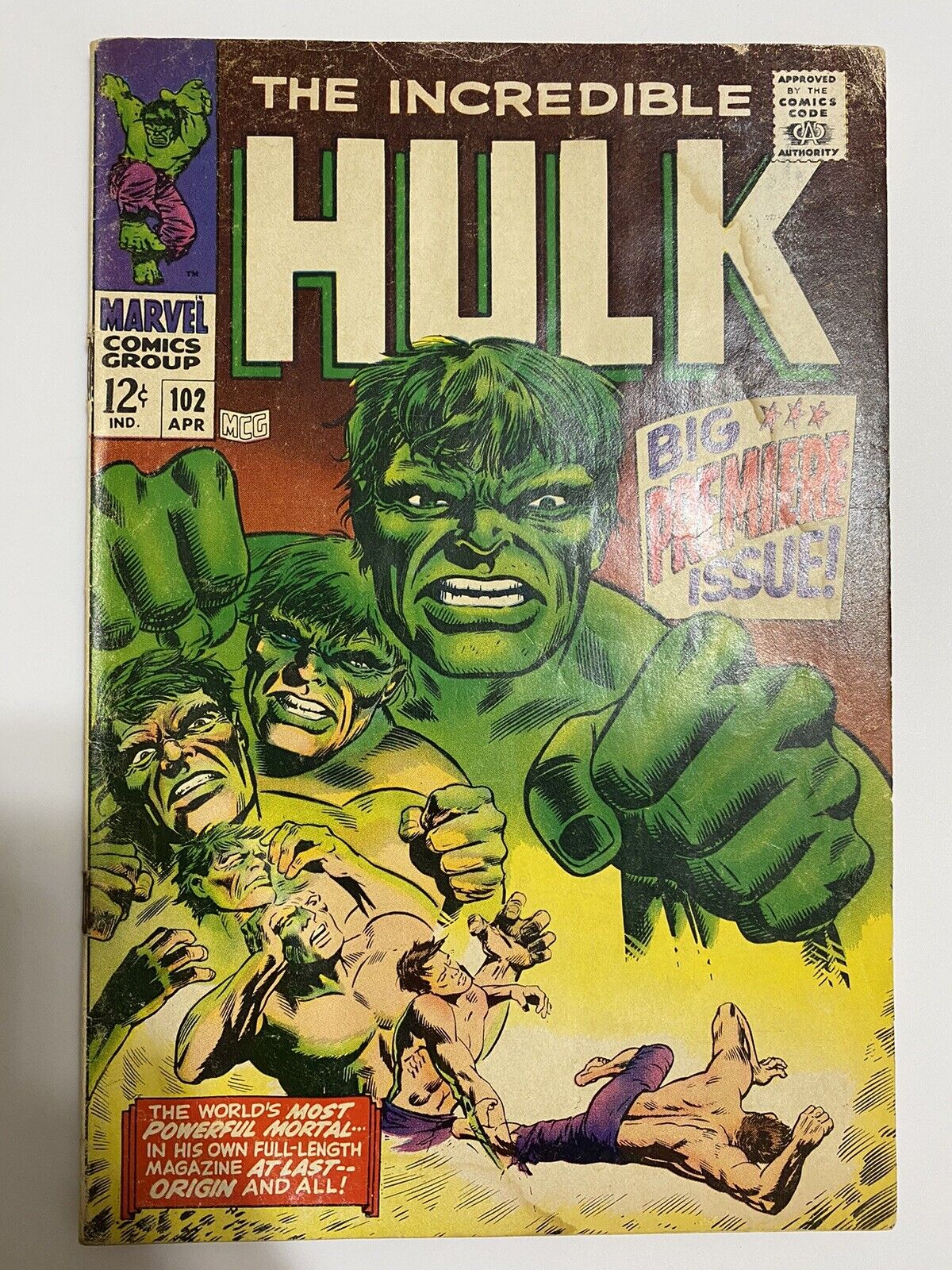 Incredible Hulk #102 Premiere Issue Marvel Comics 1968