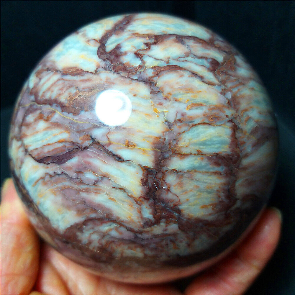 RARE 1368.7G Natural Polished Colorful Streak Agate Crystal Ball Healing A3978