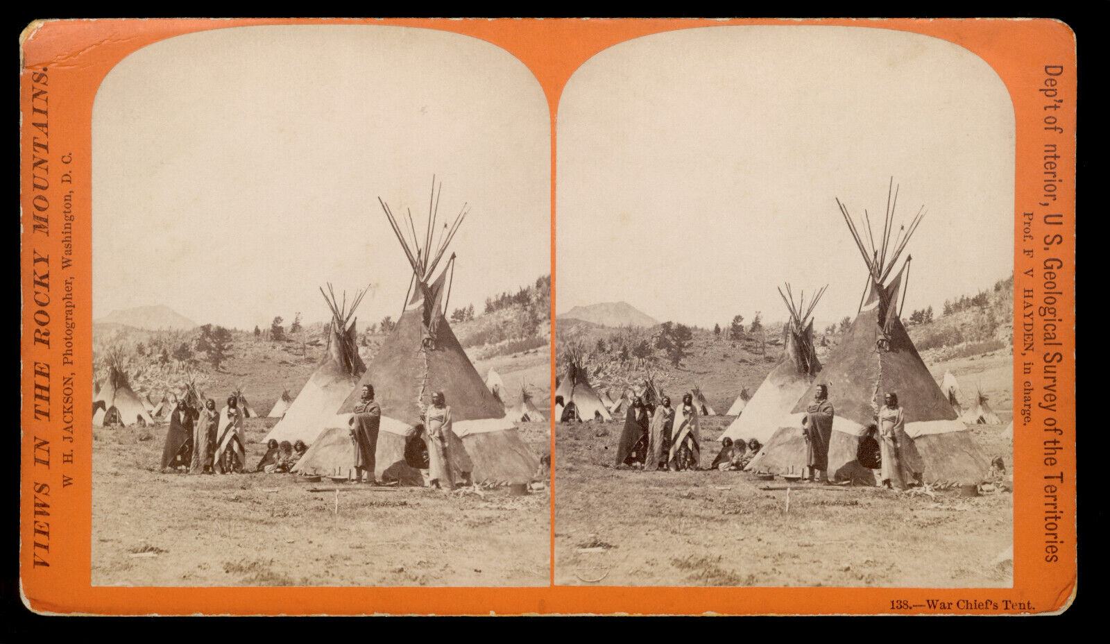 William Henry Jackson War Chief ´s Tent Early Stereo View c 1873