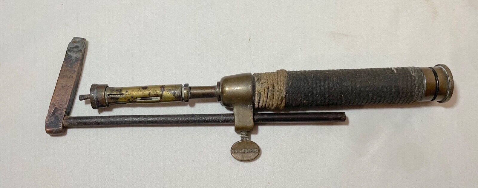 rare antique Governor J S & S brass copper soldering iron tool blow torch