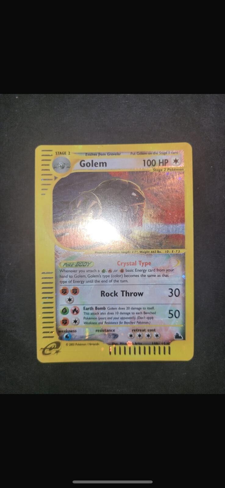 Crystal Golem 148/144 Skyridge Holo Rare Pokemon Card Grade-9-worthy