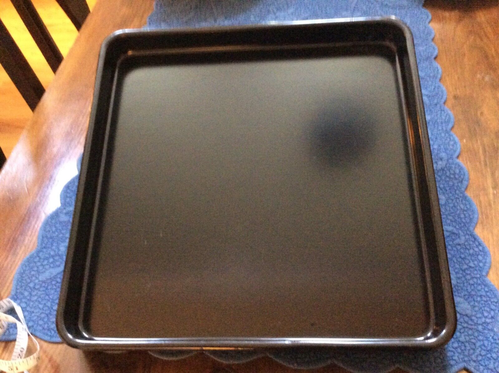 Vintage 14” square black lacquer serving trays