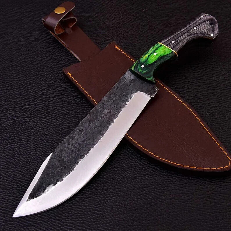 Custom Handmade 1095 Carbon Steel Blade With Beautiful Pakka Wood Handle