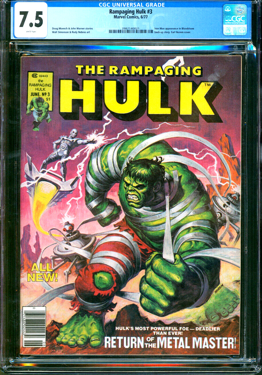 Rampaging Hulk #3 Marvel Comics Magazine 1977 CGC 7.5