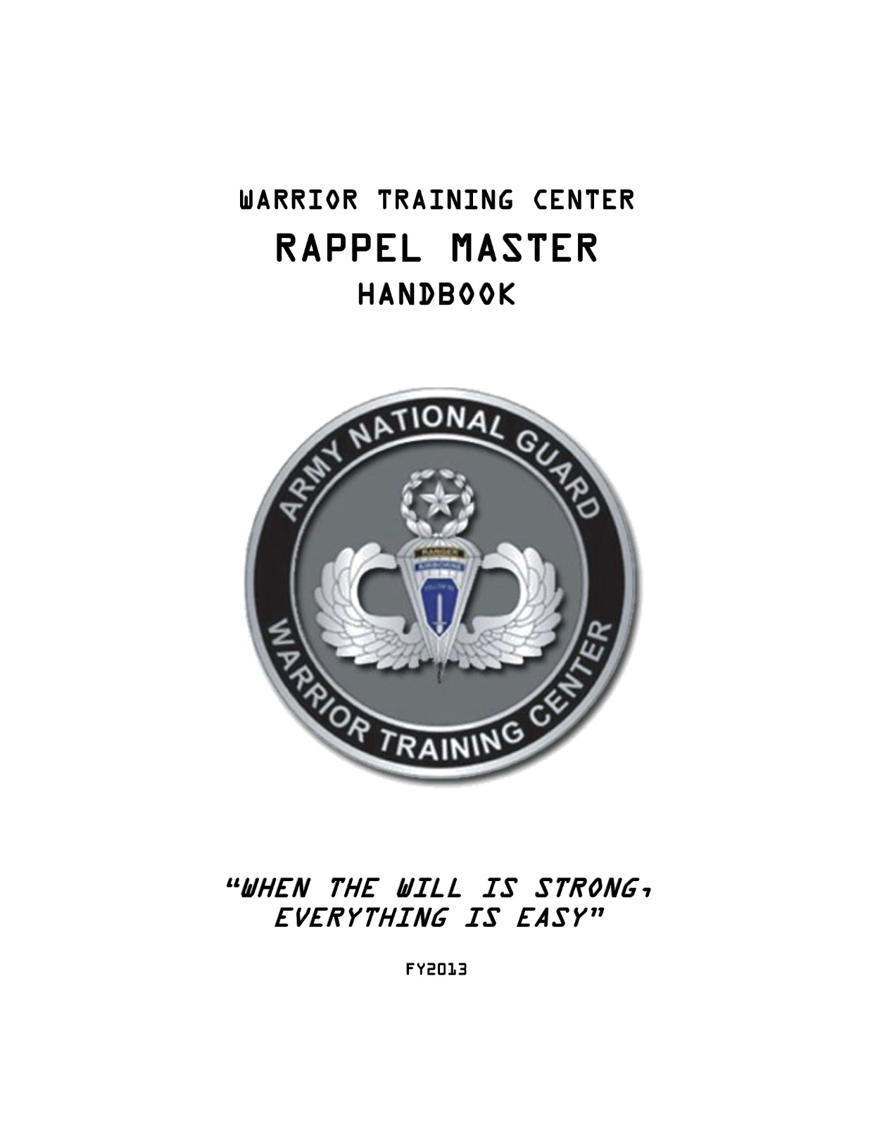 120 Page 2013 WARRIOR TRAINING CENTER RAPPEL MASTER Handbook Manual on CD