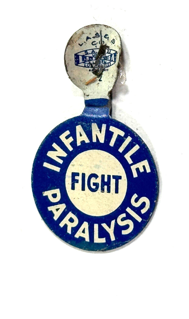 Antique Fight Infantile Paralysis polio pin tag march of dimes