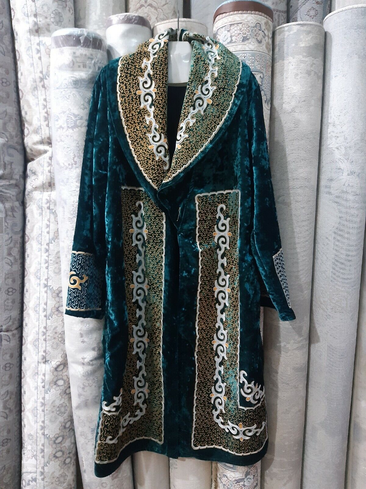Genghis Khan chapan shapan robe outdoor mongol  handmade ethnic clother  L XL