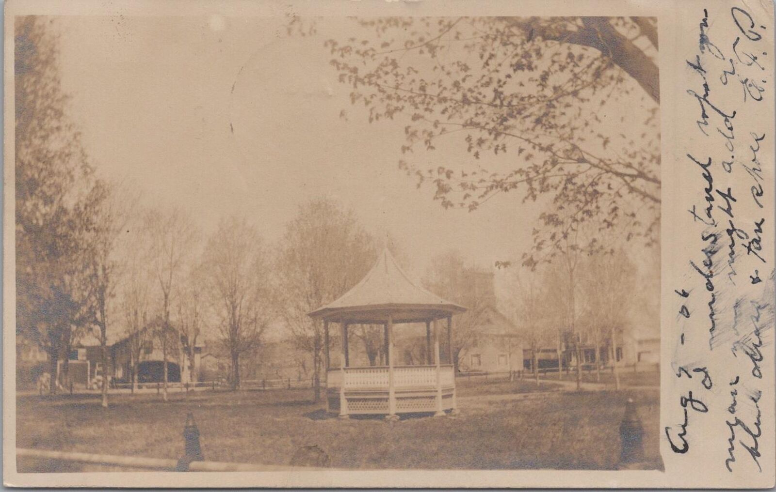 RPPC Postcard Park Scene Weston Green Vermont VT 1906