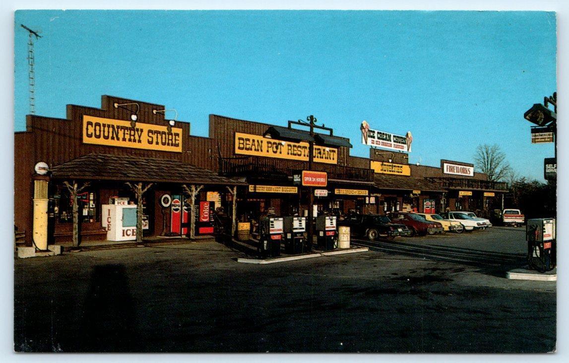 CROSSVILLE, TN Tennessee~ Roadside BEAN POT RESTAURANT Gas Pumps c1960s Postcard