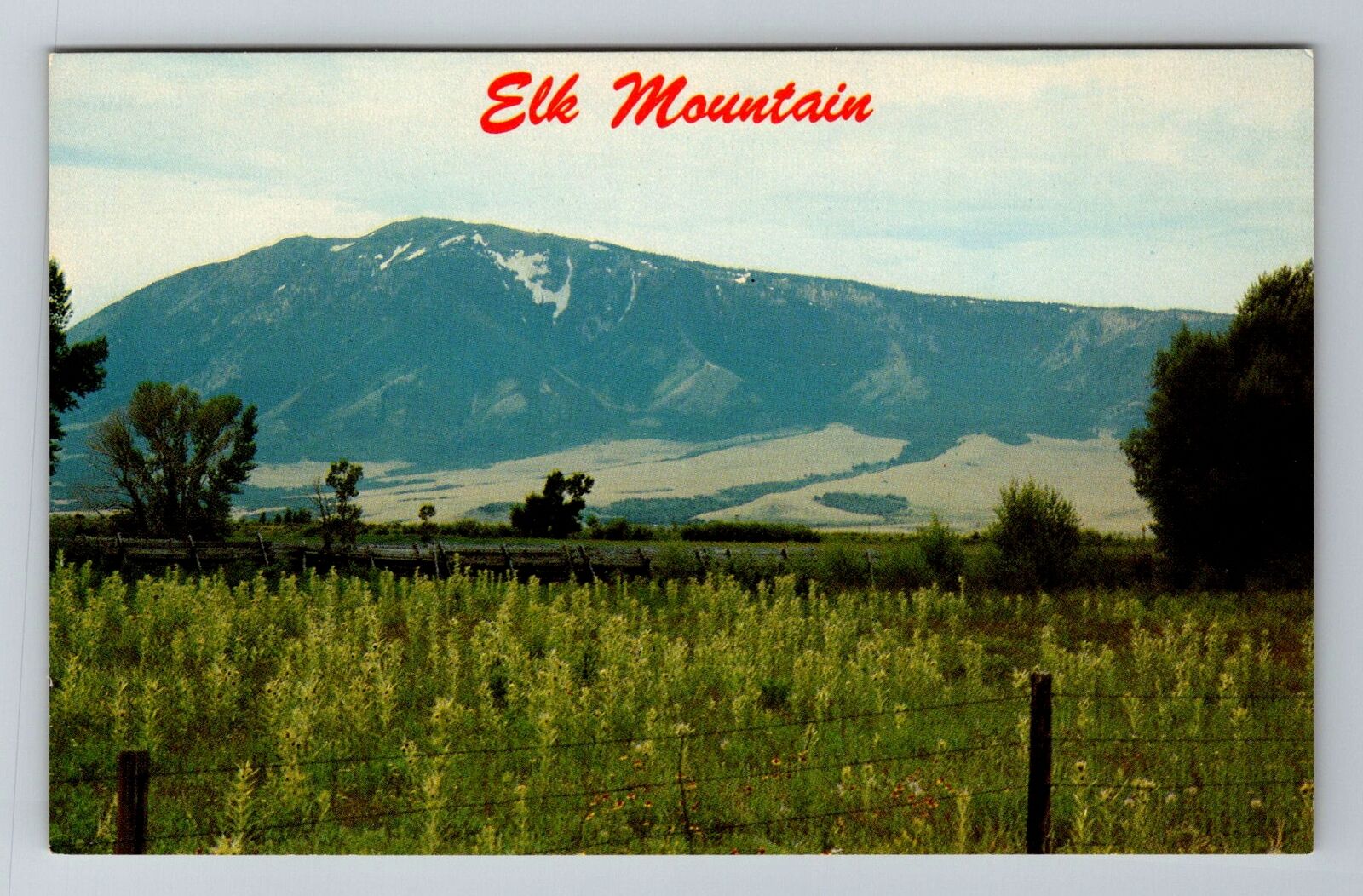 WY-Wyoming, Elk Mountain As A Great Landmark, Antique, Vintage Souvenir Postcard