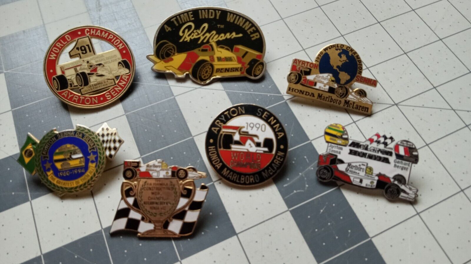 Vintage McLaren F1 COLLECTION 1990s Pins lot of 7 Aryton Senna See images