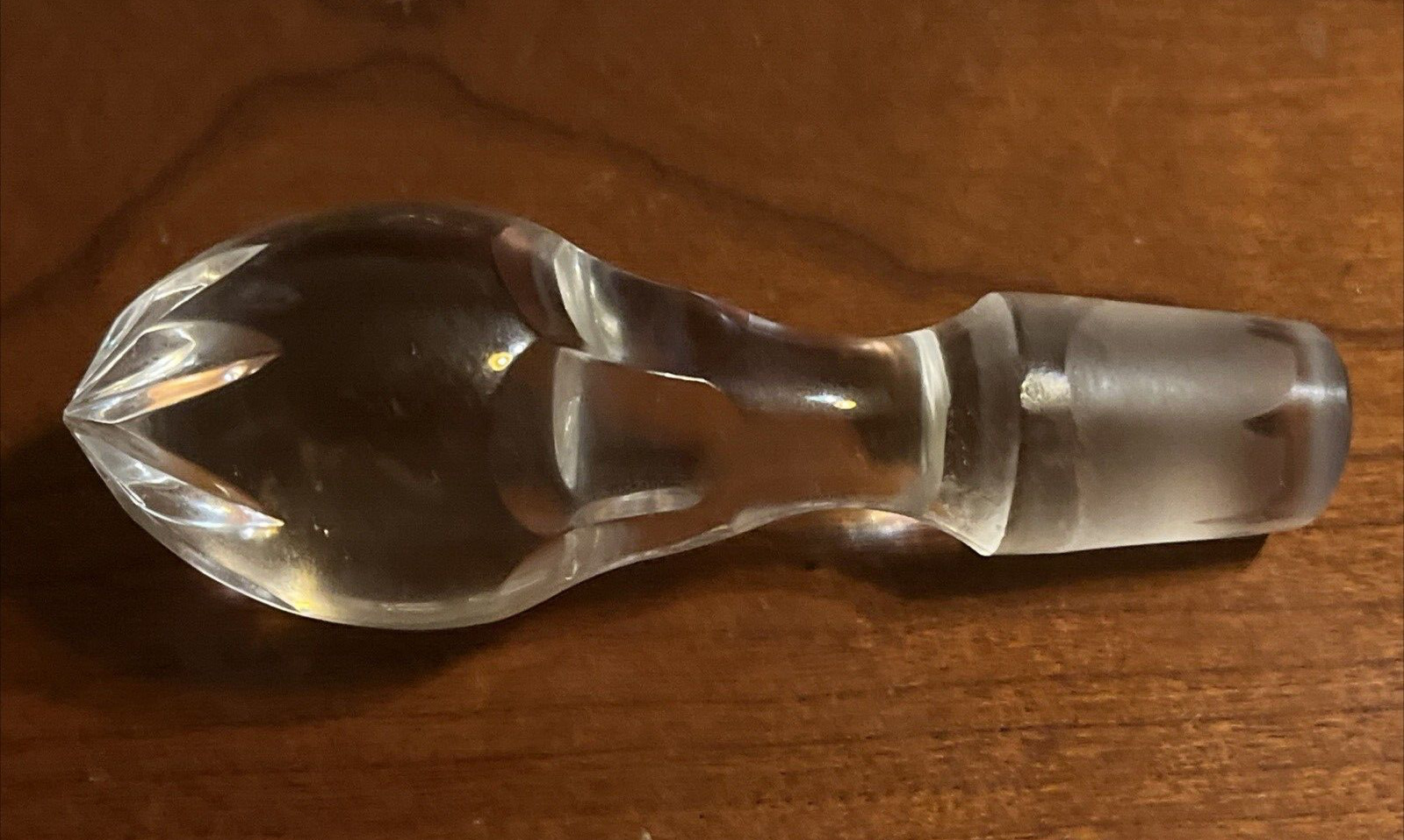 Vintage Clear Cut Glass Decanter Stopper Only
