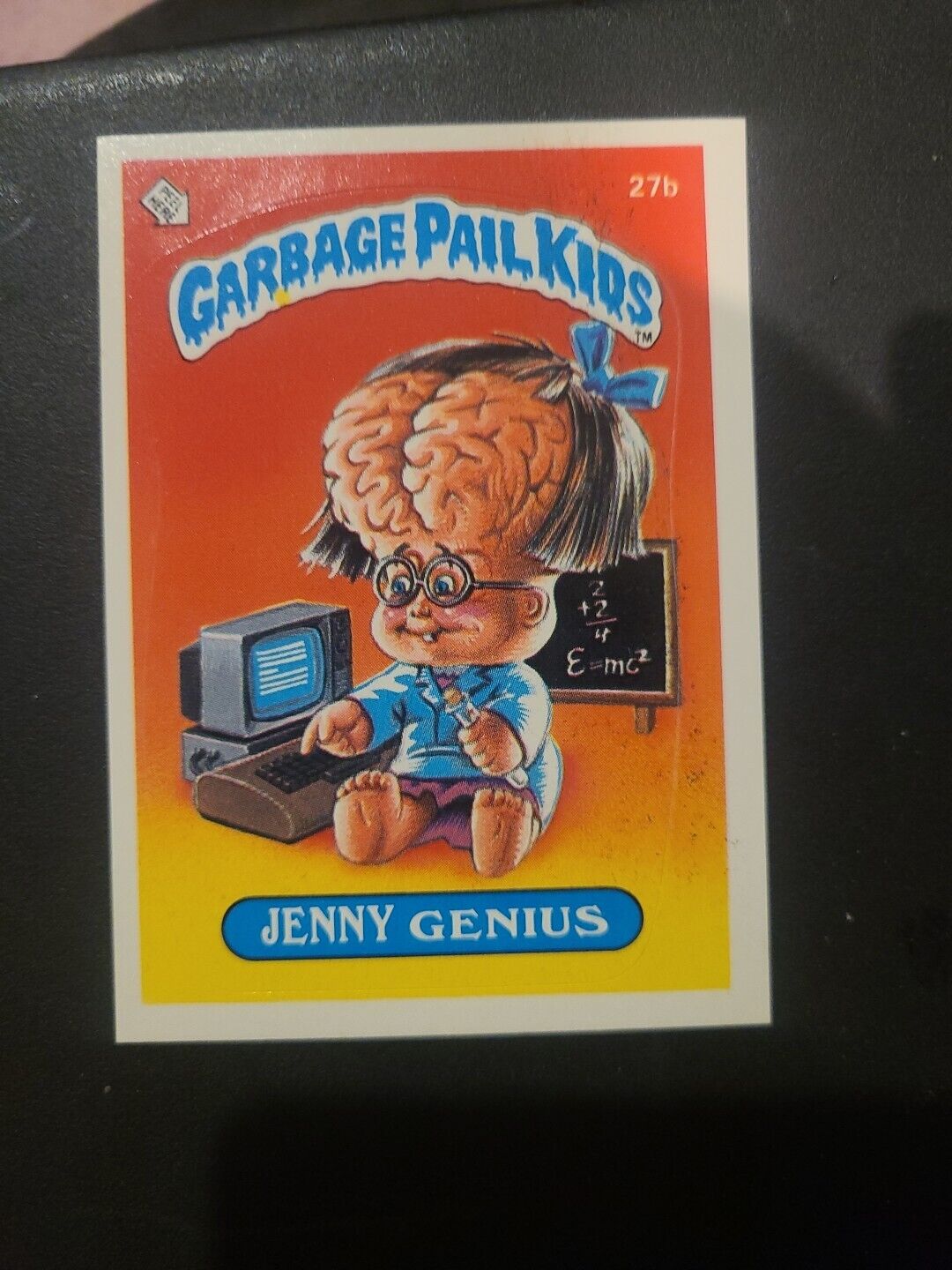 1985 Garbage Pail Kids Original Series 1 #27b Jenny Genius CARD Glossy