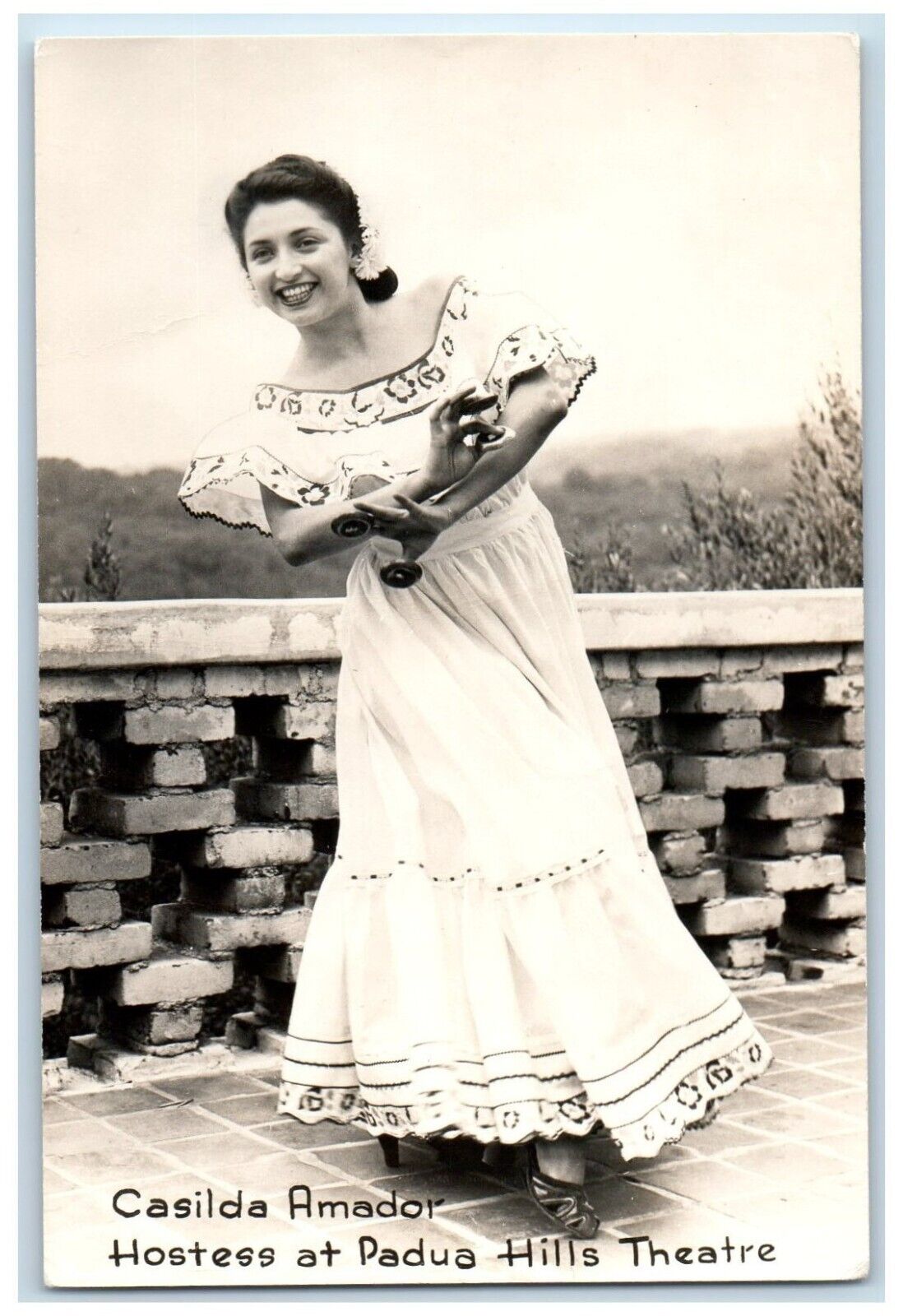 c1940's Casilda Amador Hostess Padua Hills Theater Frashers RPPC Photo Postcard