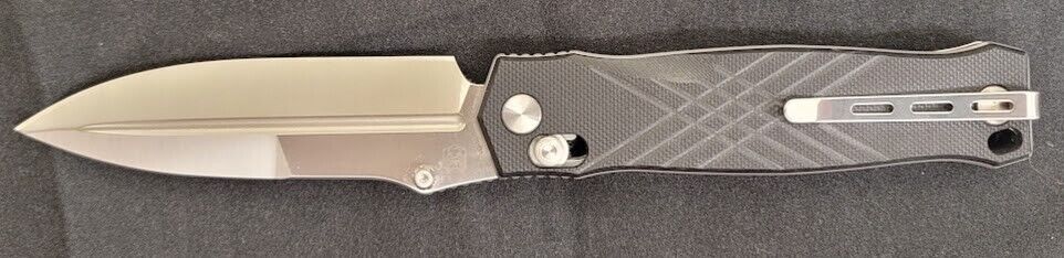 Real Steel Muninn Folding Knife Black G10 Handle VG-10 Plain Edge Satin RS7751BS