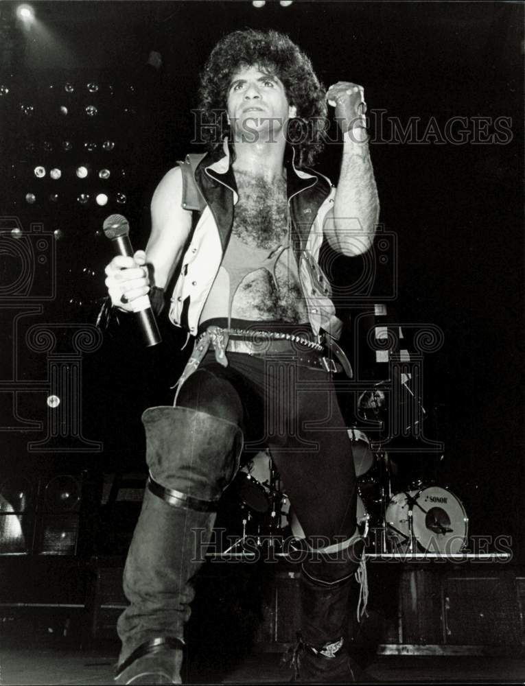 1984 Press Photo Singer Marc Storace of Krokus at Long Beach Arena - lvp01931