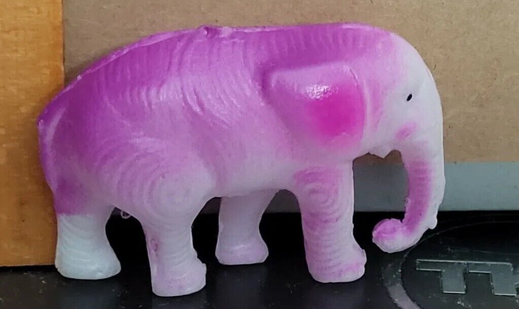 Vintage Purple ELEPHANT plastic hollow toy figurine