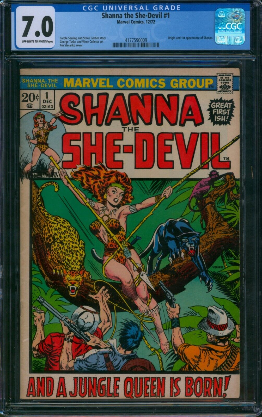 Shanna the She-Devil #1 (1972) 🌟 CGC 7.0 🌟 1st Appearance Marvel Graded Comic