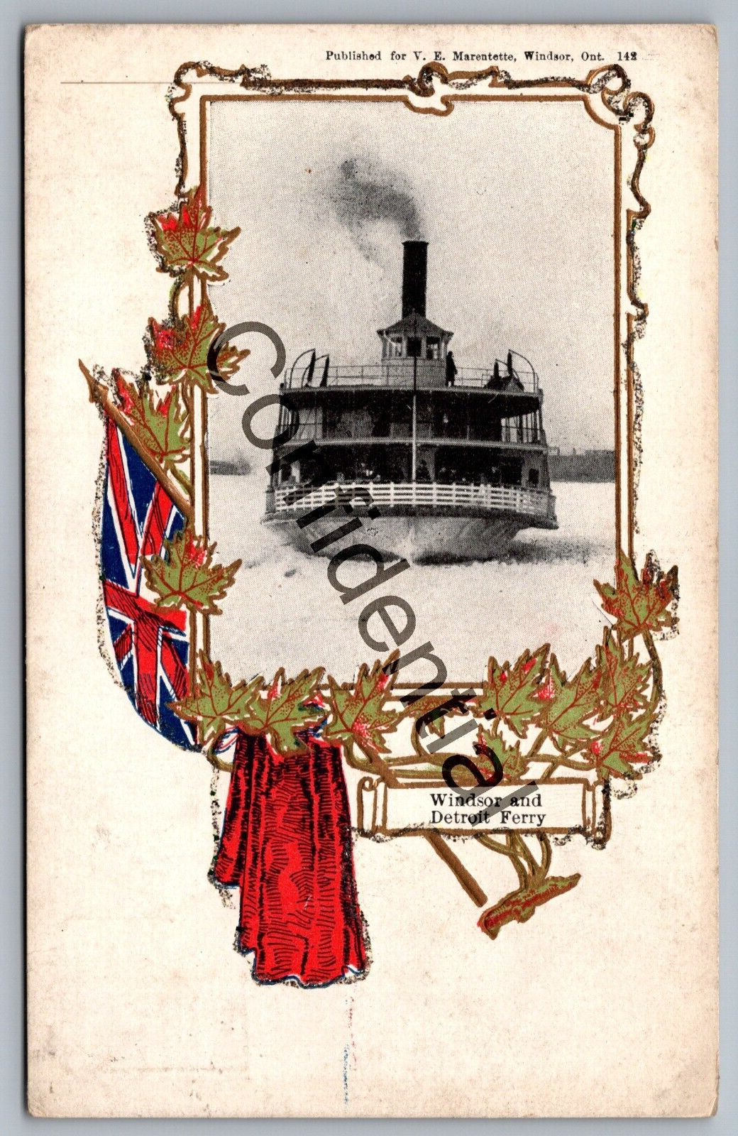 Vintage Ferry Victoria Windsor Ontario Canada Detroit Michigan Canadian Souvenir