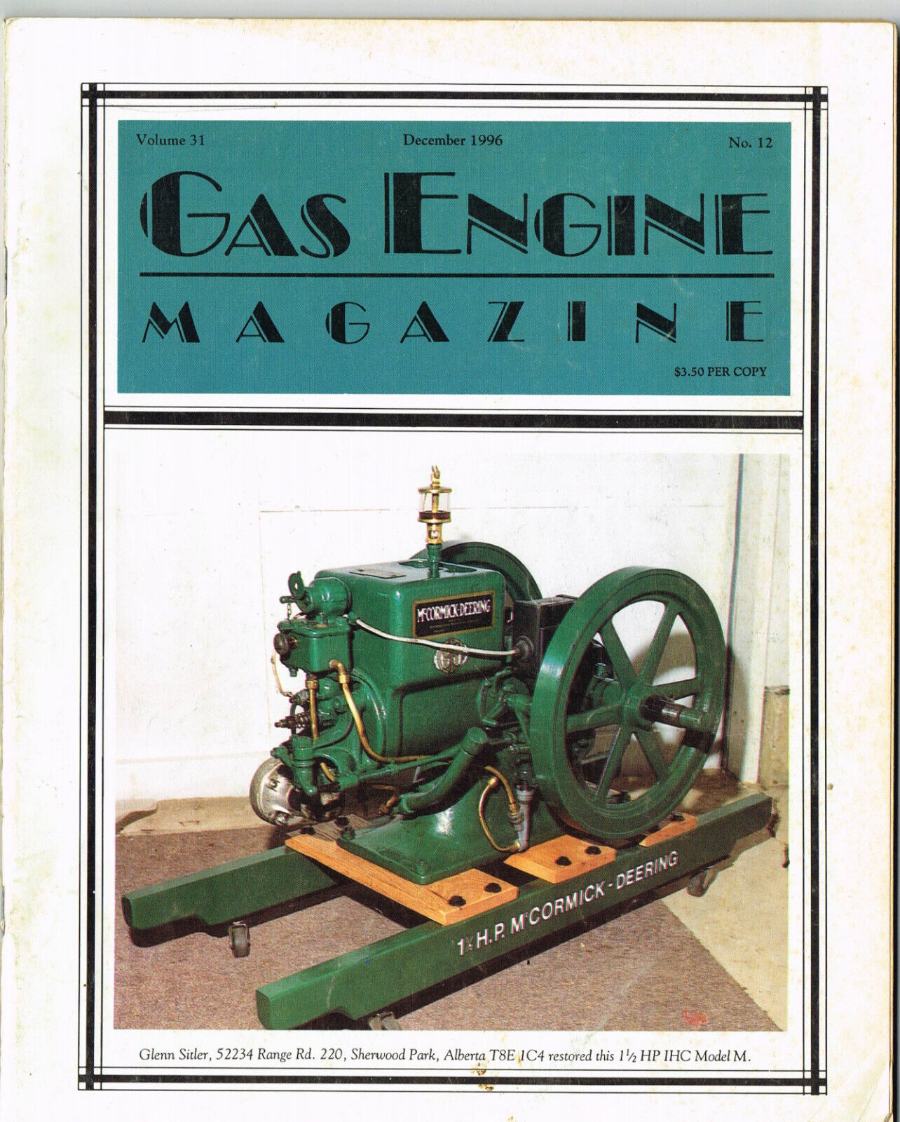 The GAS ENGINE magazine December 1996, IHC model M, Sideshaft Polish Meat grinde