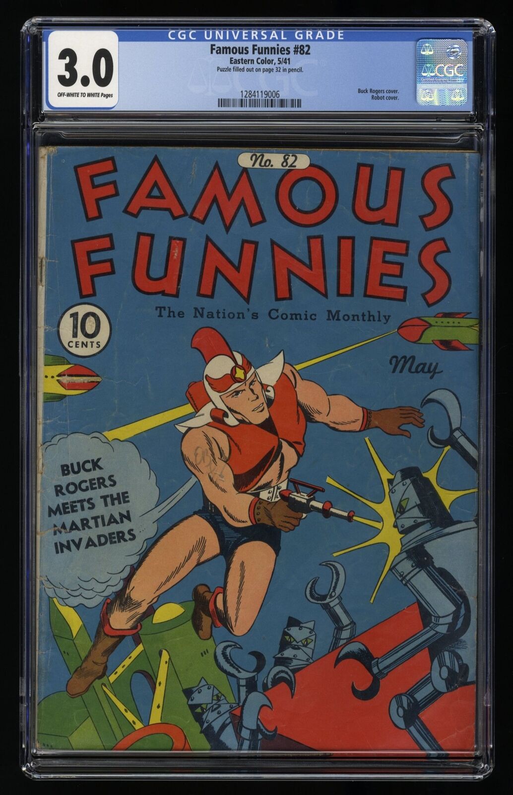 Famous Funnies #82 CGC GD/VG 3.0 Off White to White Buck Rogers Robot Cover