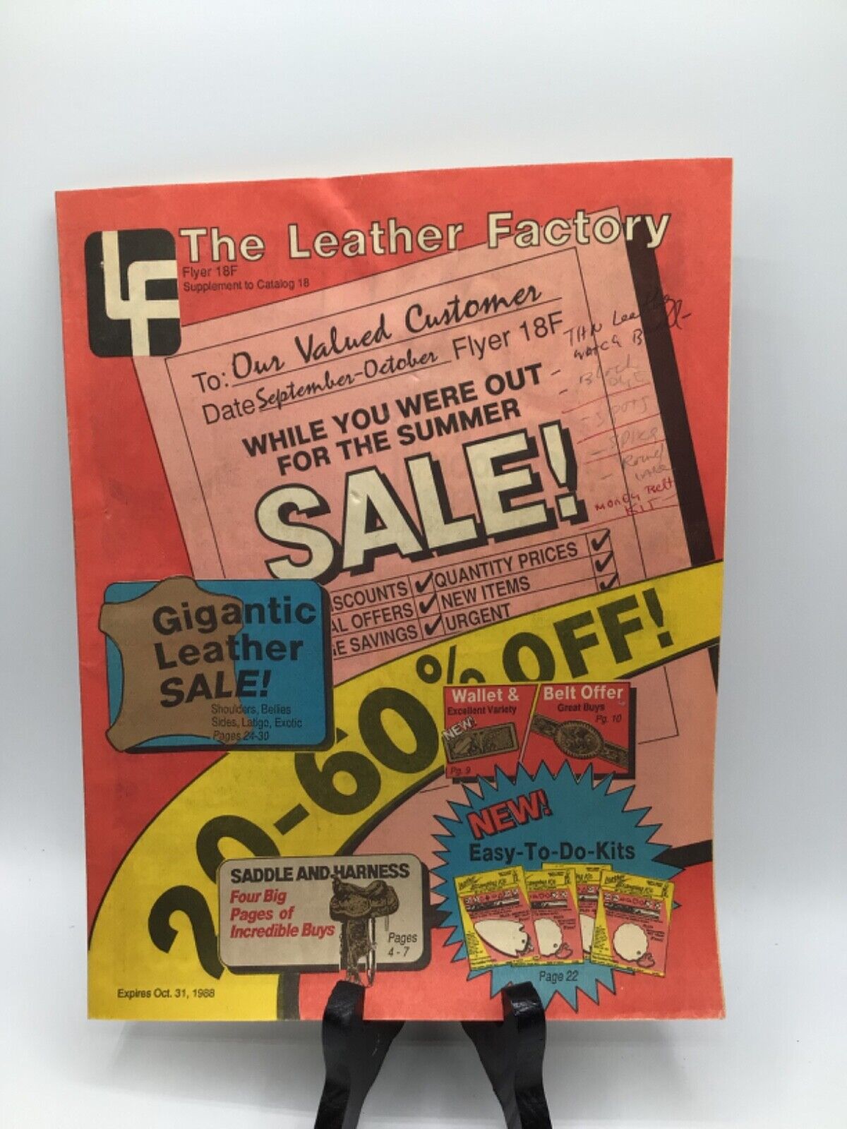 Vintage 1988 The Leather Factory Sales Flyer