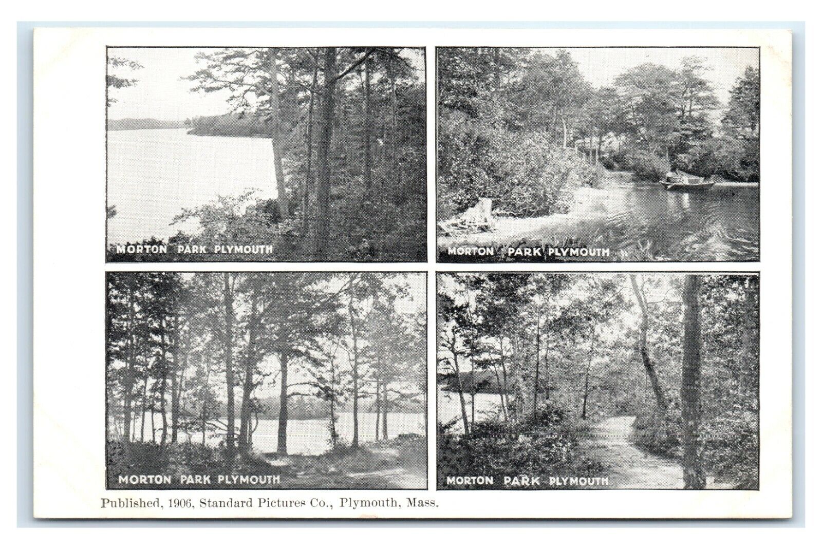 Postcard Morton Park, Plymouth Mass multi-view dated 1914 T12