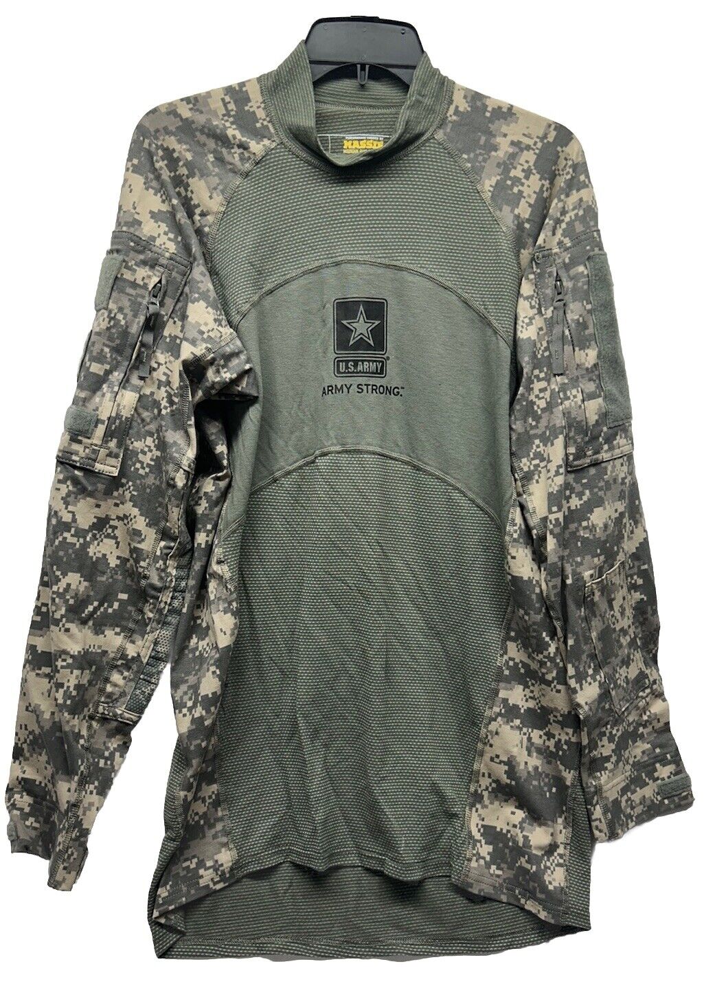 Massif Mens Size L Green Army Camo Combat Pullover Shirt (S6)