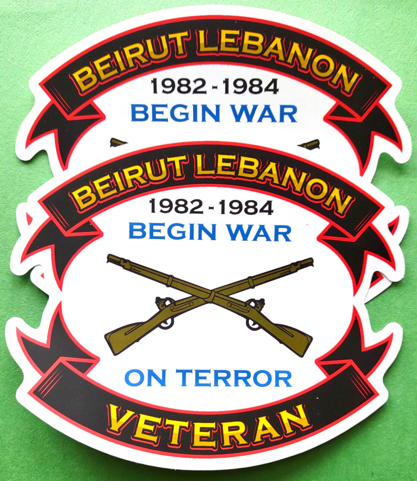 Beirut Multinational Peacekeeper Marine Veteran FMF Stickers 2-Pack 1982-1984 US
