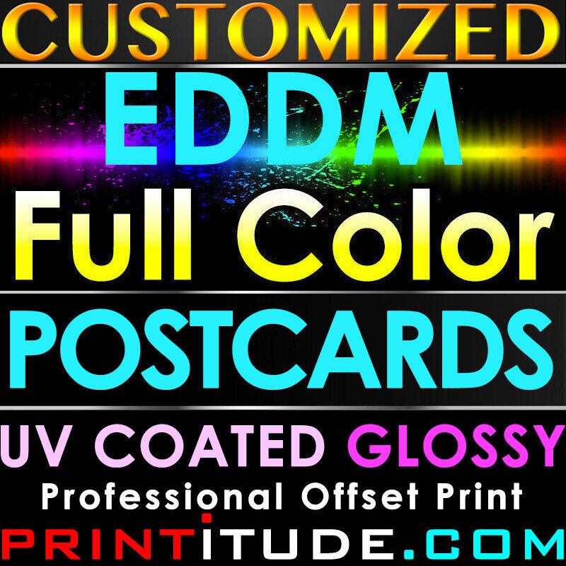 2500 PERSONALIZED CUSTOM PRINTED 6.5X9 EDDM POSTCARDS FULL COLOR GLOSS USPS AUTH