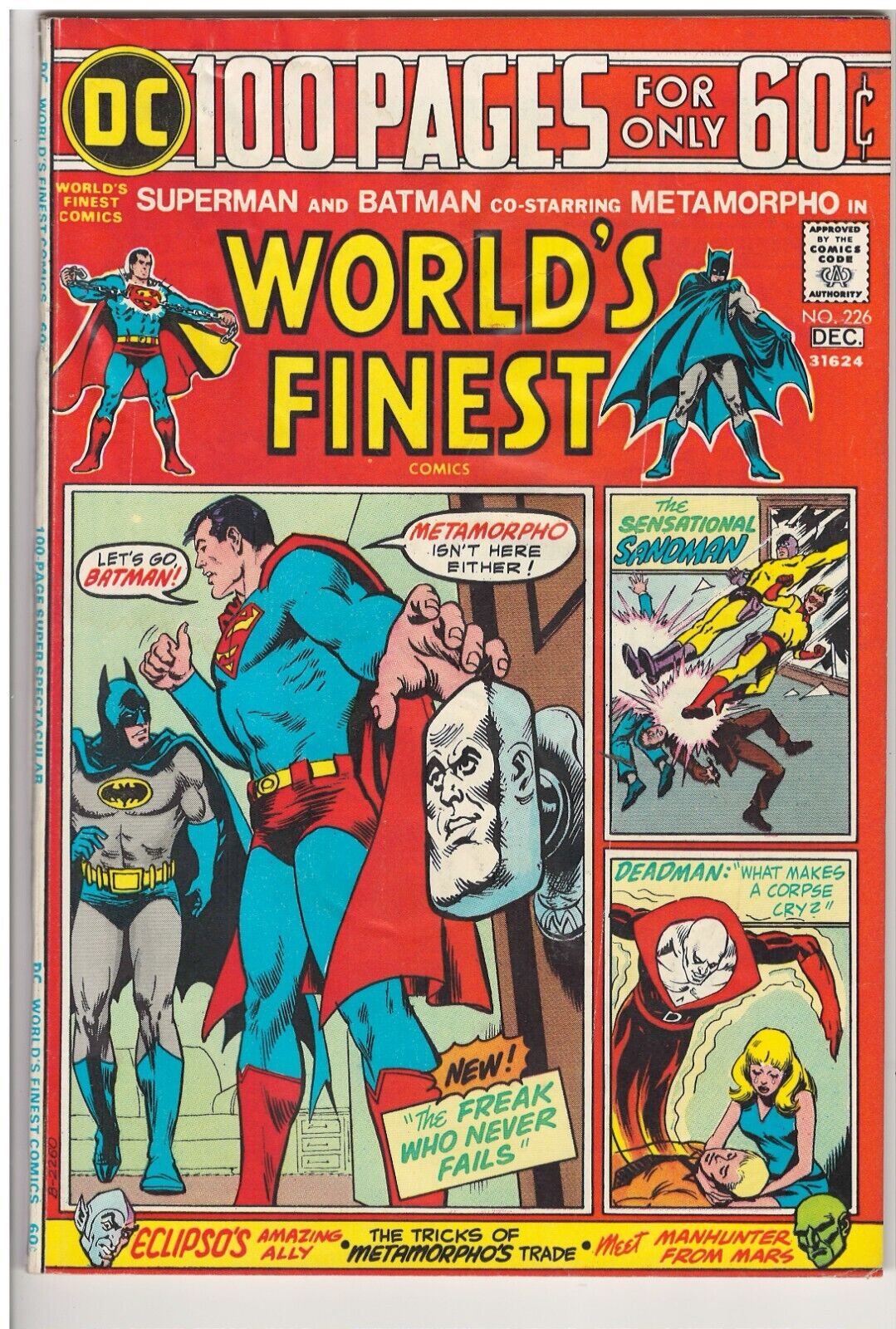 World\'s Finest #226 (VG) 1974 DC Comics -\