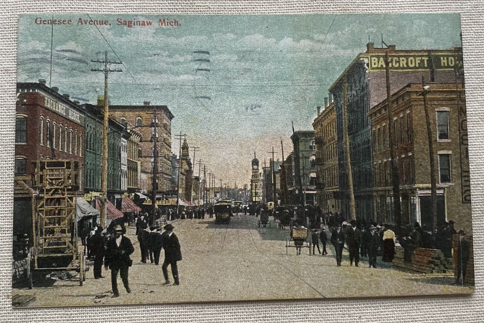 Genesee Avenue, Saginaw, Michigan, Vintage Postcard