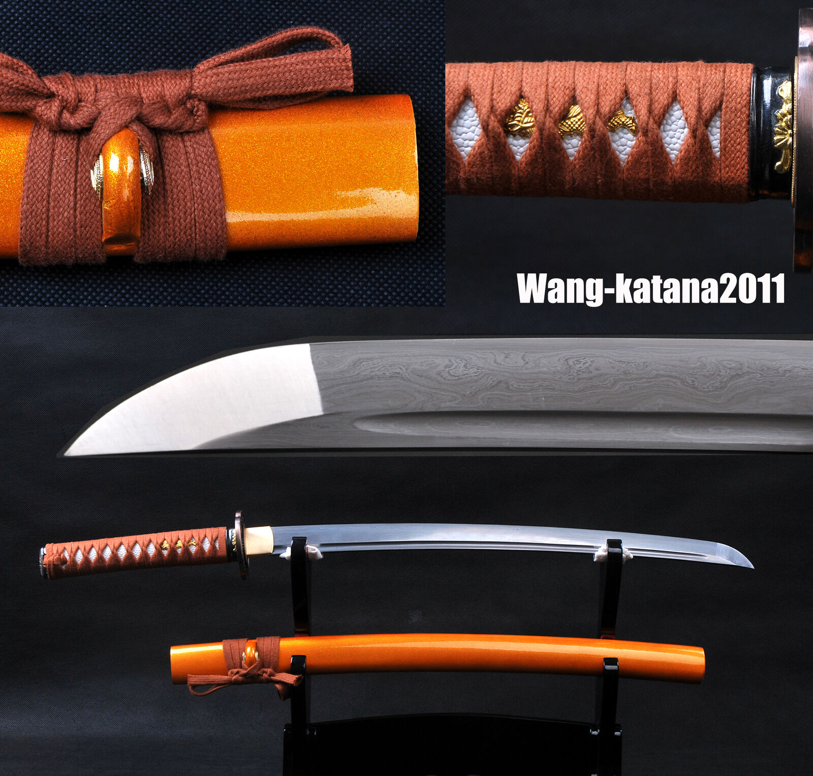 30'' Battle Ready Wakizashi Folded T1095 Sharp Japenese Samurai Sword Full-tang