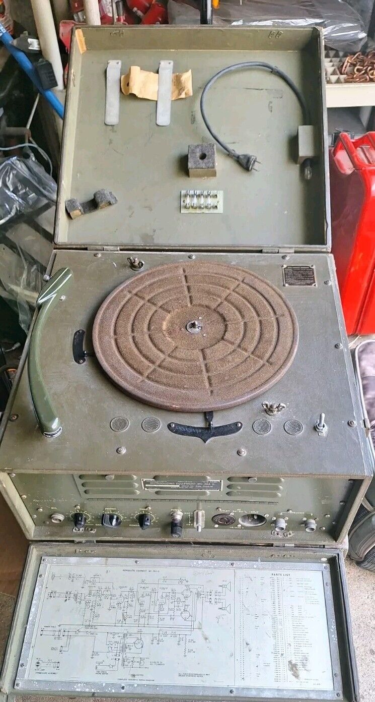 Rare Vintage US Army Signal Corps Reproducing Equipment mc364-d Everthing Works 