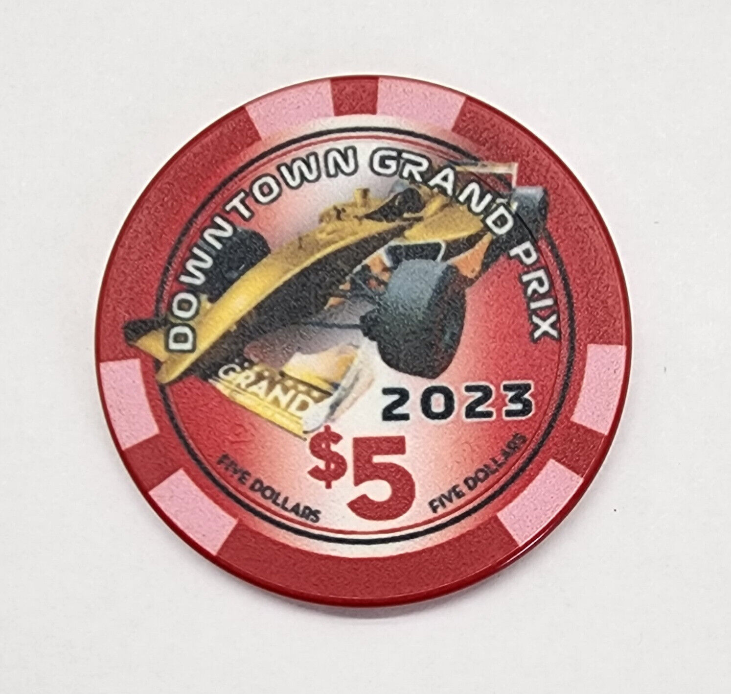 Grand Prix 2023 Downtown Grand Casino $5 Chip, Las Vegas, NV - Commemorative