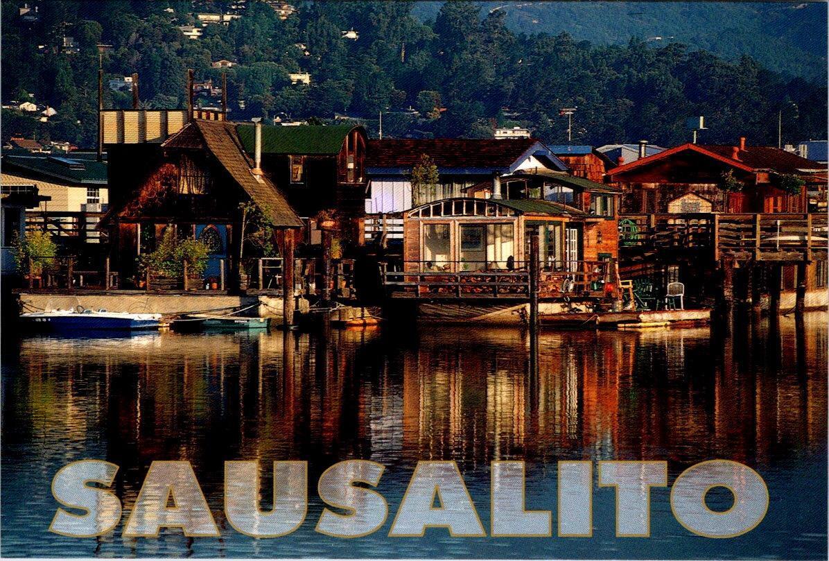 Sausalito, CA California  HOUSEBOATS~View From Water  MARIN COUNTY  4X6 Postcard