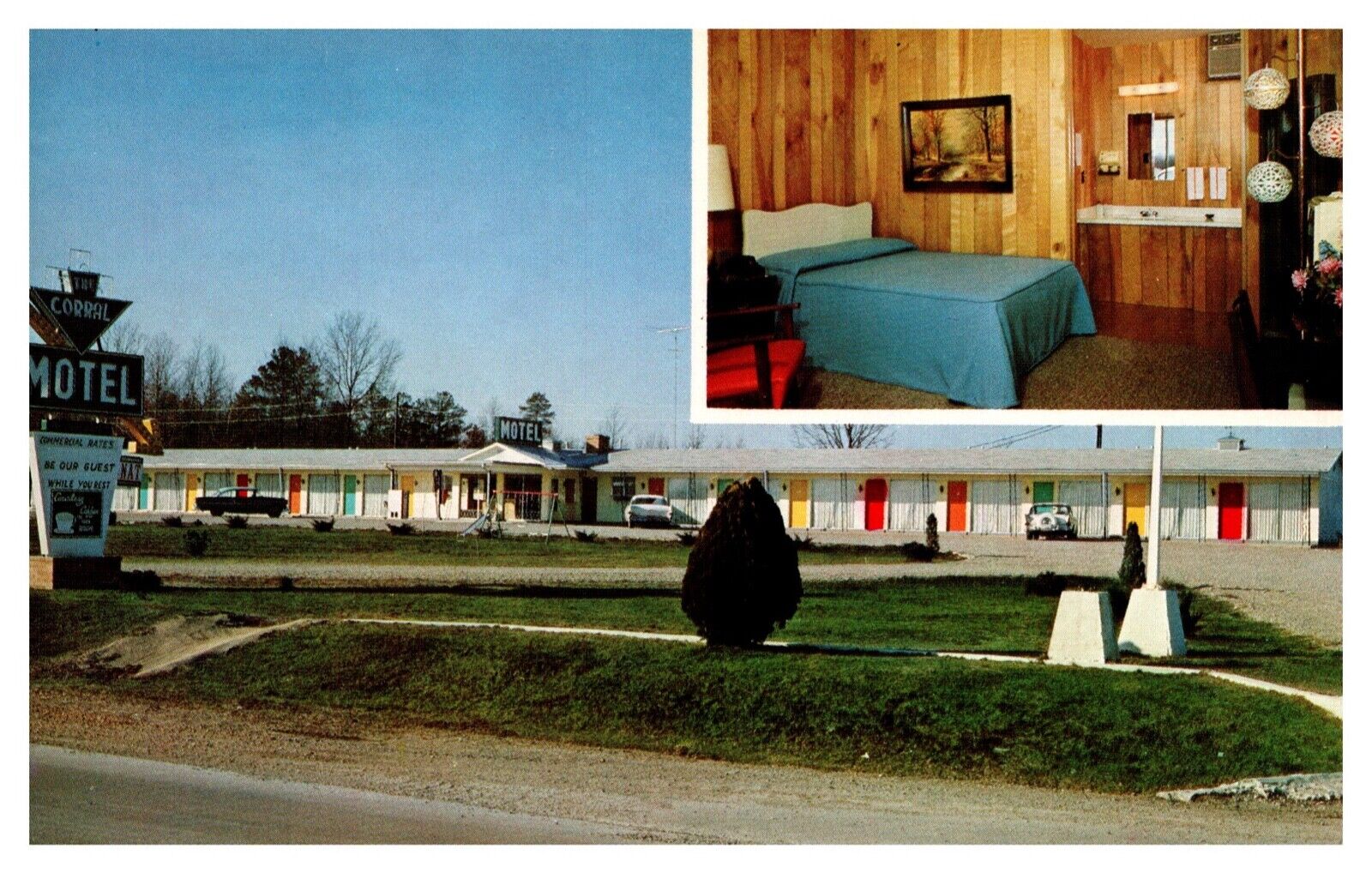 Fredericktown MO Missouri The Corral Motel Multi-View Chrome Postcard