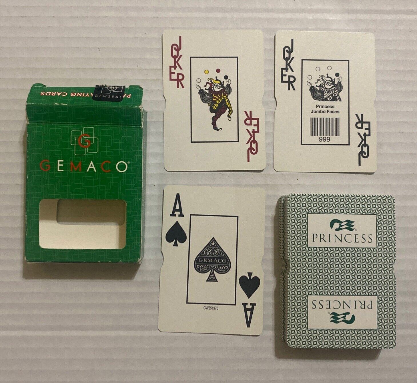 Gemaco Princess Jumbo Faces Casino Playing Cards - Casino Used Complete