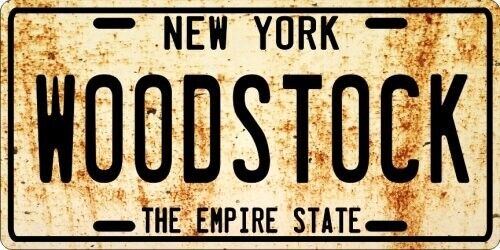 WOODSTOCK 1960's Nostalgic Weathered New York License plate