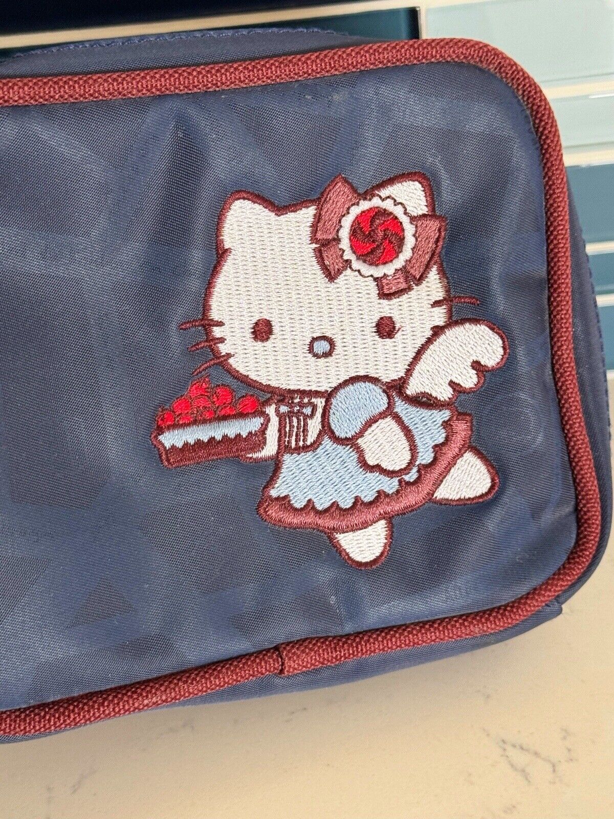Vintage Blue Angel Hello Kitty French 2003 Pouch Sanrio-RARE