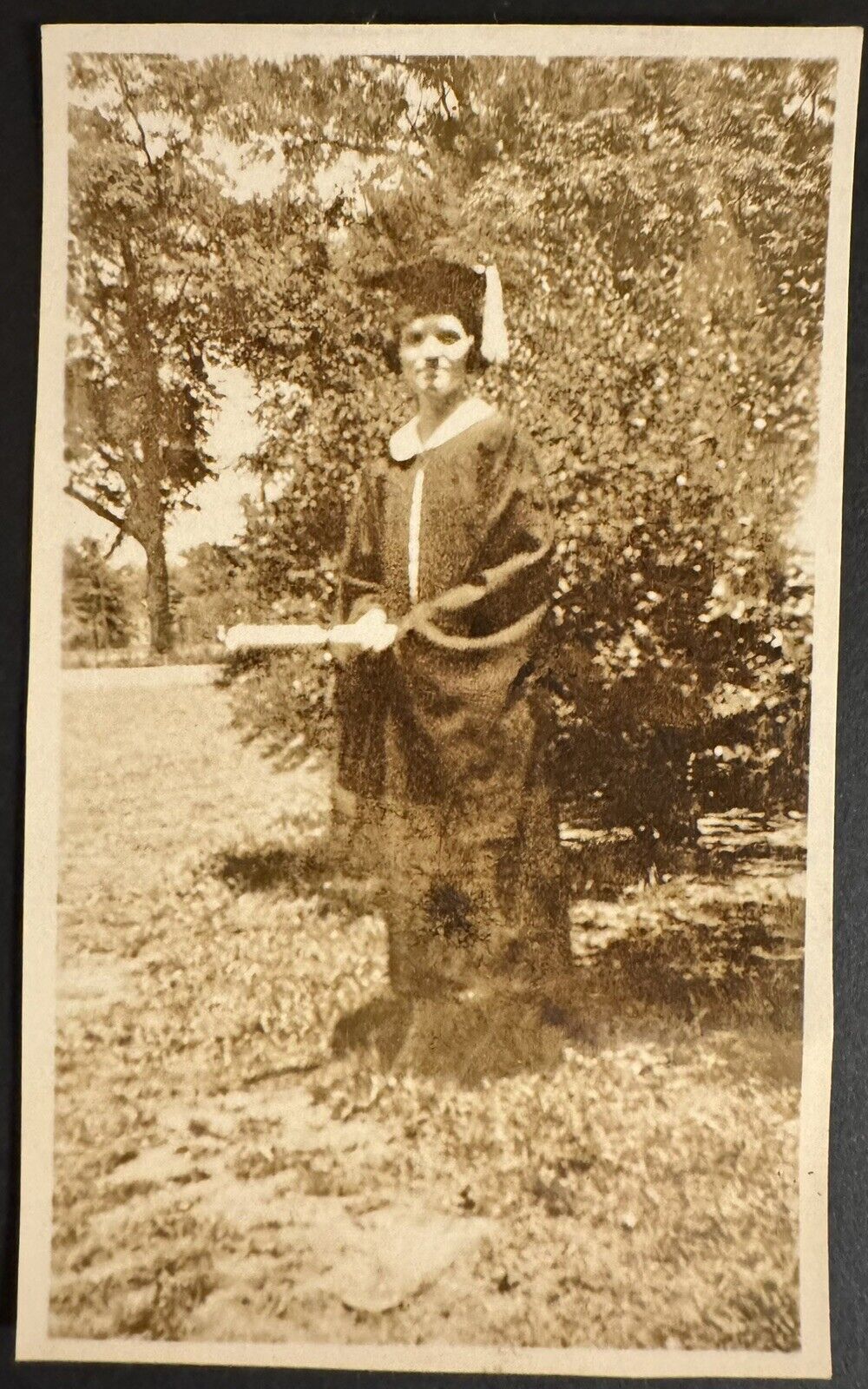 Photo Sepia Tone Graduation Woman Girl High School College Vintage Photograph