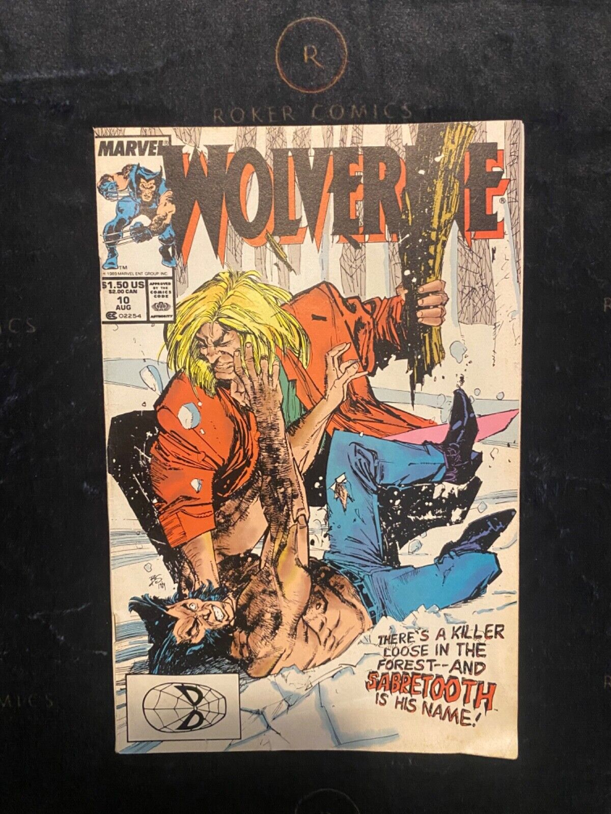 1989 Wolverine #10 (Wolverine Vs Sabertooth Cover)