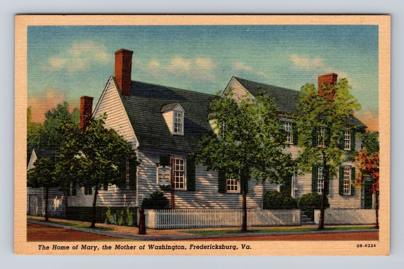Fredericksburg VA-Virginia, Home of Mary, Mother of Washington, Vintage Postcard