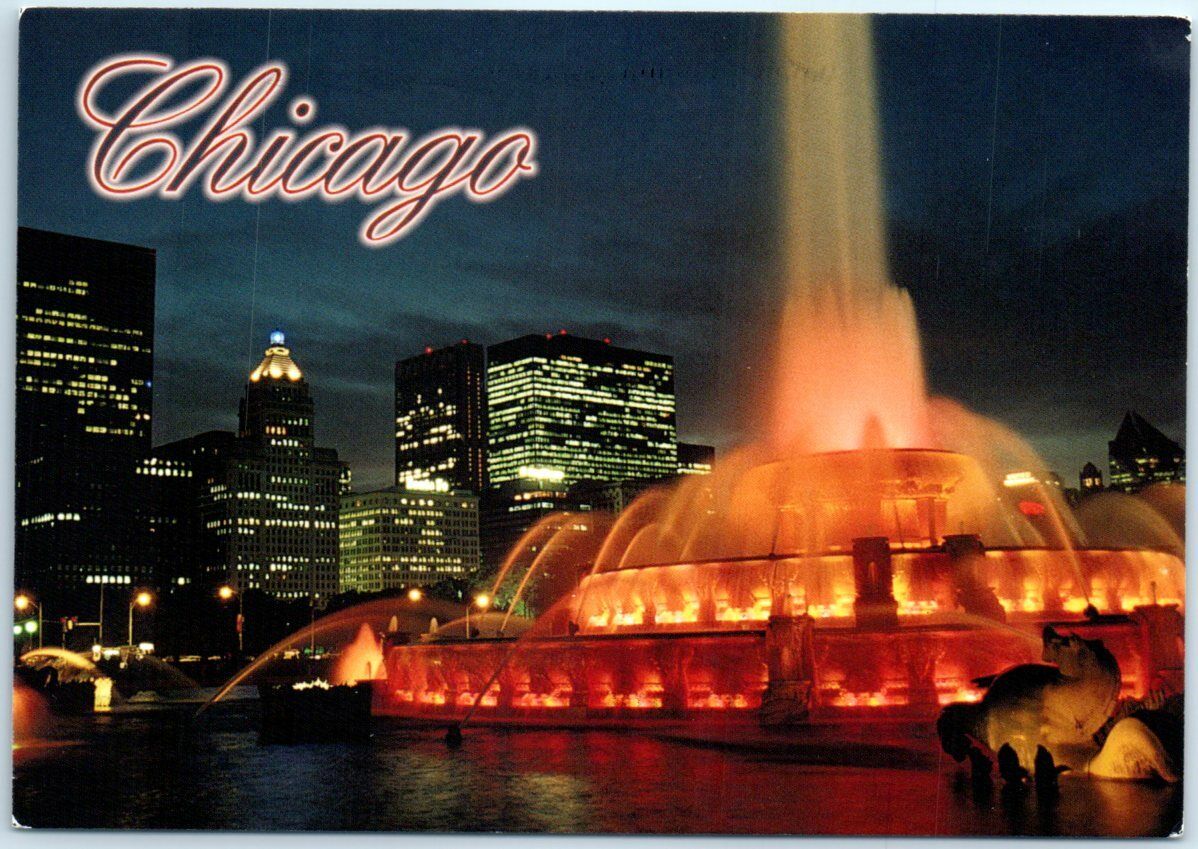 Postcard - Buckingham Fountain in Grand Park, Chicago, Illinois