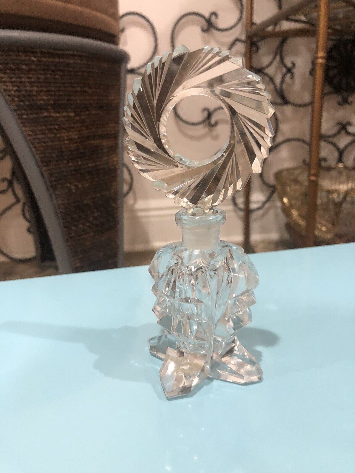 vintage cut crystal perfume bottle