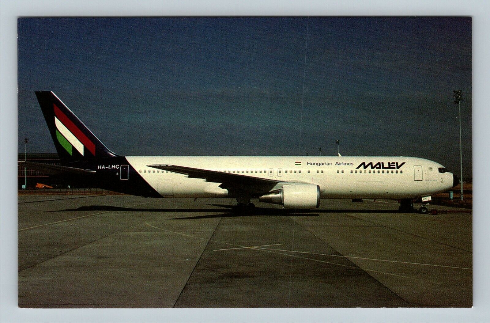 Aircraft-Malev Hungarian Airlines Boeing B-767 Ferihegy Airport Chrome Postcard